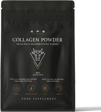 APE Nutrition Collagen Powder Peptides - Type 1 & 3 Bovine Collagen Protein, 100% Grass-Fed & Finished, Ancestral Supplement UK, Unflavoured, Improves Hair Skin & Nail Health