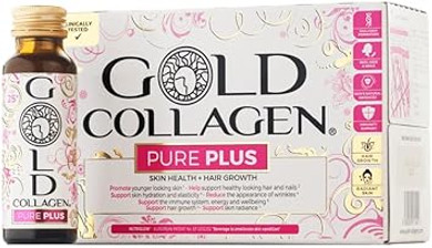 GOLD COLLAGEN Pure Plus - Collagen Supplements for Women & Men with Biotin for Hair Skin Nail, Hormonal Balance & Immune System Booster with Vitamin C, Hyaluronic Acid, Marine Collagen 1 Pack 10x50 ml