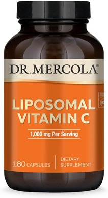 Mercola Liposomal Vitamin C Dietary Supplement, 1,000mg per Serving, 90 Servings (180 Capsules), Immune Support, Non GMO, Soy Free, Gluten Free