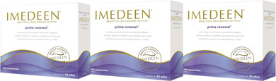 IMEDEEN Prime Renewal Anti-Aging Dietary Supplement  ViTea, Marine Complex, Vitamin C, E, and Zinc  Contributes to collagen formation  120 tablets