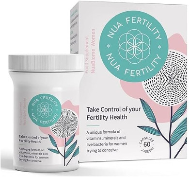 Nua Fertility, NuaBiome Women - A Unique Formula of Vitamins, Minerals and Live Bacteria for Women Trying to Conceive - 60 Capsules (1 Month Supply)
