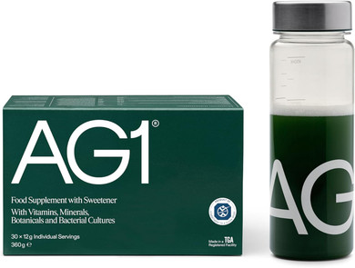 AG1 Greens Powder Supplement | Daily Nutrient Boost: Vitamins, Minerals, Gut-Friendly Bacteria, Gluten Free, Vegan and Keto Friendly | 70+ Ingredients by AG1 Athletic Greens (Travel Packs, 30 Count)