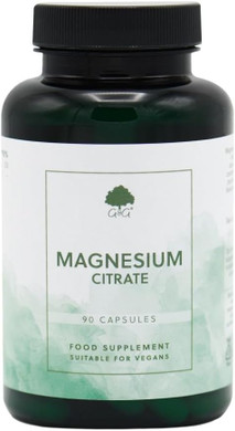 Magnesium Citrate | 125mg Elemental Magnesium per Capsule | 90 Vegan Capsules | G&G Vitamins