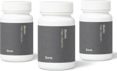 Sons Biotin 900ug Capsules. Vegan Hair Growth Supplement for Hair, Skin & Nails. Vitamin B7 for Treatment of Men's Hair Loss & Thinning. 3X Packs of 30. 3 Months Supply. Made in Europe