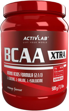 Activlab BCAA Xtra 500 g (Orange)  Amino Acids for Muscle Recovery, Endurance, and Performance  Gym, Bodybuilders and Fitness