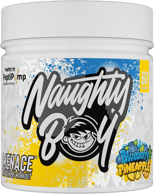 Naughty Boy Menace V2 Pre Workout - AI Powered Pre Workout Powder for Men & Women | Best Pre-Workout Energy Drink Supplements | Peptipump, Citrulline, Beta Alanine | 60 Servings | Fizzy Cola Bottles