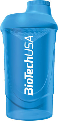 BioTechUSA Wave Shaker | Shaker Bottle | 100% Leak Proof | Enhanced Blending | Durable & Safe | Easy to Use & Clean, 600 ml, Blue