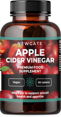 Apple Cider Vinegar 90 Vegan Tablets 500mg - Premium Nutritional Supplement - with Minerals & Probiotics - Made in The UK - Halal, GMP Certified