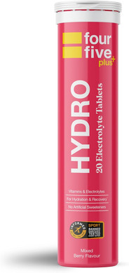 fourfive Hydration Tablets (Orange & Mango) Low Calorie Vitamin Electrolytes, Vegan, Magnesium & Calcium, Sports Hydration - 1x20 Effervescent Tablets