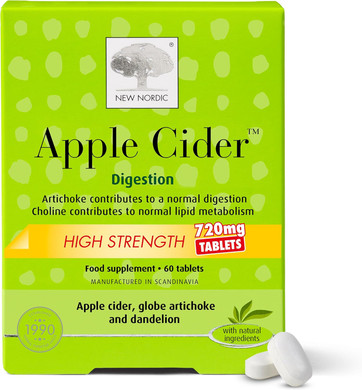 New Nordic Apple Cider Vinegar Tablets - 2160 mg ACV with The Mother - May Help Promote Weight Loss - for Men and Women - 60 High Strength Tablets