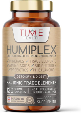 Humiplex - Humic Multi-Nutrient Complex - Minerals, Trace Elements, Amino Acids, Probiotics & Prebiotics - pH Balance, Detox & Digestion - UK Made - Zero Additives - Vegan (120 Count (Pack of 1))
