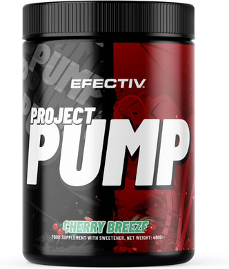 Efectiv Project Pump Pre Workout Powder - Stimulant Free Pre Workout with Citrulline, Nitrosigine, Rednite for Vicious Pumps & Enhanced Focus - Vegan, 40 Servings, Made in UK, Cherry Breeze Flavour