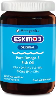 Eskimo-3 Fish Oil by Metagenics - Source of Omega-3 and Essential Fatty Acids EPA & DHA - 250 Mini Capsules