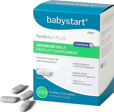 Babystart Fertility Supplements for Men - FertilMan 30 Tablets, 1 Month Supply, Male Fertility Vitamins with Zinc, Folic Acid and Vitamin D for Conception, Immune Support - Mens Health Supplement