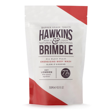 Hawkins & Brimble Bodywash Eco-Refill Pouch 10.1 Fl Oz (300Ml) - Body Wash For Men And Naturally Fragranced - Sustainable Eco Friendly Refill Pouches