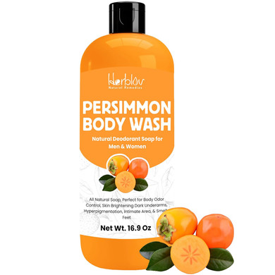 Persimmon Body Wash For Body Odor Control  Purifying Deodorizing Soap For Eliminating Odor  Underarms, Intimate Inner Thigh, Bikini Area, Smelly Feet  Natural Deodorant Soap, Kids Safe