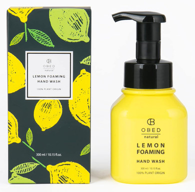 Obed Natural Foaming Hand Soap, Lemon Hand Wash Pump Bottle, Hydrating And Moisturizing With 60% Lemon Extract, Odor Eliminator, 10.15 Fl Oz (1)