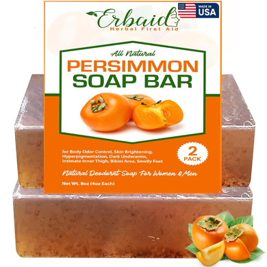 Persimmon Soap Bar For Body Odor Control  Purifying Deodorizing Body Wash With Japanese Persimmon & Green Tea Extract For Eliminating Body Odor  Deodorant Soap For Skin Brightening (2 Pack)
