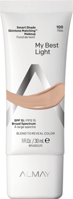 Almay Skintone Matching Foundation, Smart Shade Face Makeup, Hypoallergenic, Oil Free-Fragrance Free, Dermatologist Tested With Spf 15, My Best Light, 1 Oz100 My Best Light