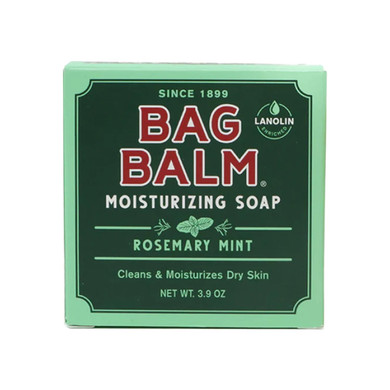 Bag Balm Moisturizing Bar Soap  Gentle Soap For Dry Skin With Lanolin  Hand & Body Cleansing Balm  Rosemary & Mint Scented Sensitive Skin Bar Soap  Natural Body Wash Bar  Made In The Usa 3.9 Oz