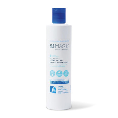 Refreshing Bath Shower Gel 10.14Oz/ 300Ml With Dead Sea Salt, Organic Seaweed And Plant Extracts /100% Vegan/Sustainable Packaging