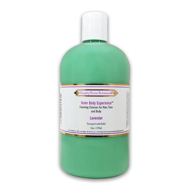 Simply Divine Botanicals Outer Body Experience Natural Foaming Cleanser For Body, Face And Hair, 16 Oz (Lavender)