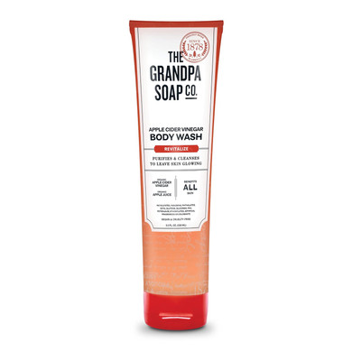 The Grandpa Soap Company Apple Cider Vinegar Body Wash - Purifies And Cleanses To Leave Skin Glowing, With Apple Cider Vinegar And Apple Juice, Helps Revitalize Skin, Vegan, 9.5 Fl Oz