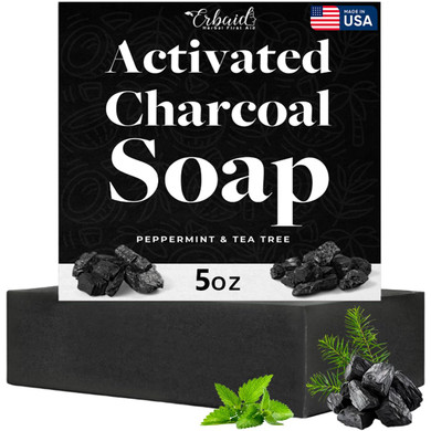 Charcoal Soap  Natural Activated Charcoal Black Soap Bar  Exfoliating Face & Body Wash For Dry, Sensitive, Oily Skin  Facial Cleanser With Bentonite Clay For Acne, Blackheads, & Scars, Made In Usa