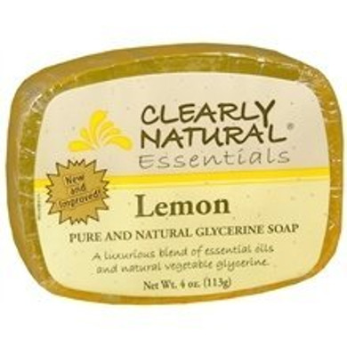 Clearly Natural Glycerine Soap Bar Lemon - 4 Oz, 4 Pack (Image May Vary)