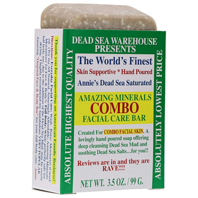Dead Sea Warehouse - Dead Sea Combo Facial Care Bar - Face Soap For Women And Men - Clarifying Dead Sea Mud & Salt Soap For Combination Skin, Handmade & Unscented, 3.5 Oz