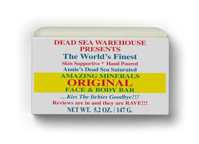 Dead Sea Warehouse - Dead Sea Salt Soap Bar - Original Face & Body Bar - Hydrating Mineral Soap For All Skin Types, Fragrance-Free - 2 Pack - 5.2 Oz
