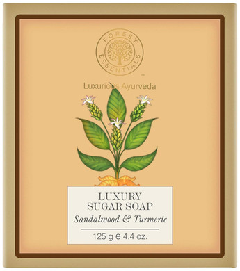 Forest Essentials Sandalwood And Turmeric Luxury Sugar Soap, 125G