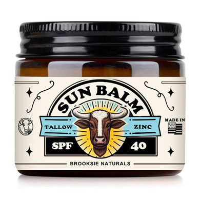 Beef Tallow Sun Balm For Skin - Moisturizer Cream - 100% Grass Fed Whipped Beef Tallow - Herb Infused - Supports Eczema, Rosacea - Made In Usa - Unscented - 2 Oz