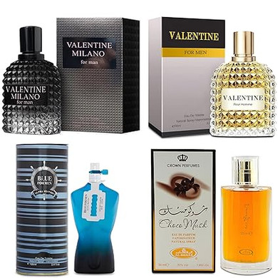 Men'S Cologne Gift Set Include Valentine Milano,Valentine,Choco Musk & Blue For Men Ultra - 3.4 Fl Oz Each | Vanilla Bourbon, Leather & Amber Floral Fragrance | Luxury Eau De Toilette Quartet