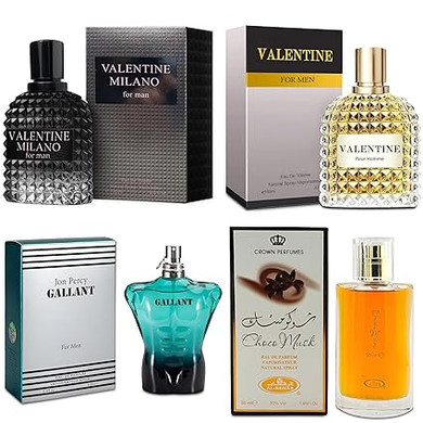 Men'S Cologne Gift Set Include Valentine Milano,Valentine,Choco Musk & Gallant - 3.4 Fl Oz Each | Vanilla Bourbon, Leather & Amber Floral Fragrance | Luxury Eau De Toilette Quartet