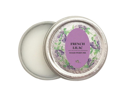 All-Natural Solid Perfume, Handcrafted In The Usa, Travel-Size Tin Jar, French Lilac Scent (1/4 Oz)