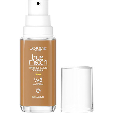 L'Oreal Paris True Match Super-Blendable Foundation, Medium Coverage Liquid Foundation Makeup, W8, Medium Deep, 1 Fl Ozw8, Medium Deep