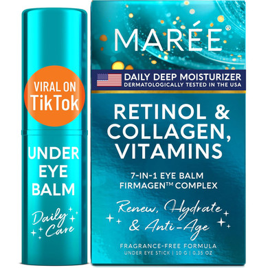 Maree Under Eye Balm Stick With Retinol & Ceramide Complex - Facial Moisturizer For Dark Circles & Wrinkles - Under Eye Brightener Stick, Anti Wrinkle Hydrating Face Skincare