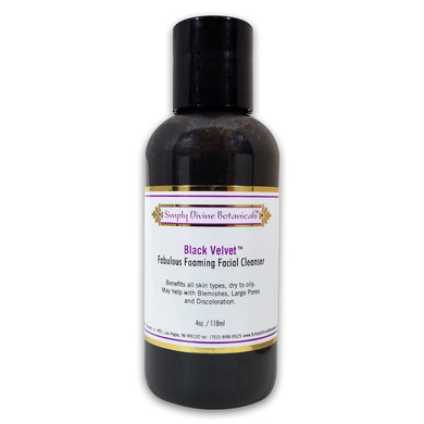 Simply Divine Botanicals Black Velvet - Natural And Organic Foaming Facial Cleanser To Clean Excess Oil, Remove Makeup, Prevent Blemishes, Minimize Pores, Soften Skin For All Skin Types, 4 Oz