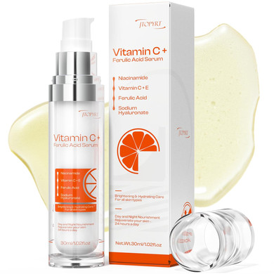 Vitamin C Face Serum: Skin Tone And Wrinkle Reduction - Nighttime Routine For Radiant Complexion In Fashion Women