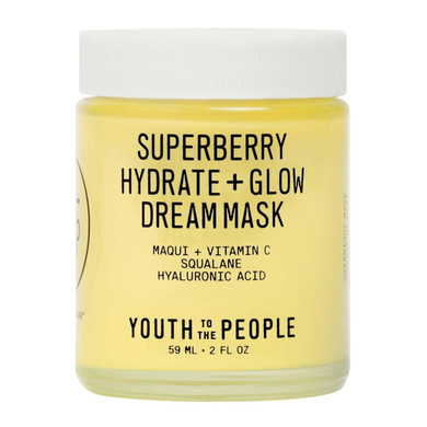 Youth To The People Superberry Dream Mask - Hydrating Vitamin C Face Moisturizer + Overnight Facial Mask, Plumps + Brightens Skin, Treats Dullness, Evens Skin Tone, Formulated With Hyaluronic Acid