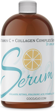Dr Joe Lab #1 Vitamin C & Collagen Complex Serum Bulk - Multiple Purposes Face Skin Ultra Hydrating Rejuvenating Instant Moisturizer Cocojojo (4 Oz)