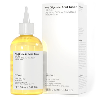 Glycolic Acid 7% Exfoliating Toner: Glycolic Acid Toner Gently Exfoliates 240Ml - Toning Solution Reduces Skin Blemishes