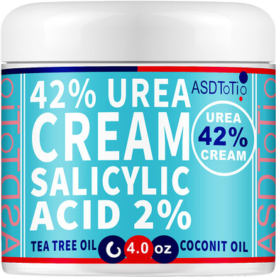 Urea Cream 42% - Premium Urea Foot Cream - With 2% Salicylic Acid, Tea Tree Oil, Shea Butter, Aloe Vera - For Feet, Hands, Heels, Elbows, Knees And More - 4 Oz