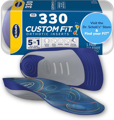 Dr. SchollS Custom Fit Orthotics 3/4 Length Arch Support Shoe Inserts - Plantar Fasciitis Relief Insoles For Men And Women, Immediate All-Day Total Lower Body Pain Relief, Fsa Hsa Eligible, Cf330