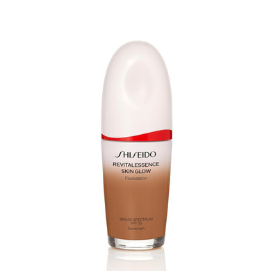 Shiseido RevitalEssence Skin Glow Foundation SPF 30 - Buildable, Medium Coverage - 24-HR Hydration & 12-HR Wear - Transfer, Crease & Fade Resistant - Non-Comedogenic - All Skin TypesCedar - 430