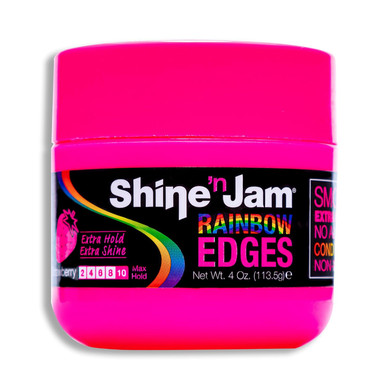 Ampro Shine-N-Jam Rainbow Edges - Curly Hair Gel For Women - Styling Gel For Women - Strengthens With Silk Protein - Banana Pudding - 4 Oz