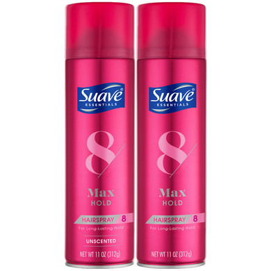 Suave+ Hairspray Max Hold Variety 2-Pack, Unscented & Scented Formulas  Aerosol Hairspray, 11 Oz Ea