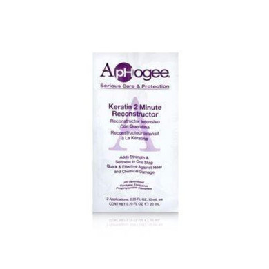 Aphogee Intensive Two Minute Keratin Reconstructor Restores Softness & Elasticity & Repairs Damaged Hair 0.35Oz/10Ml (Quantity: 2 Applications)