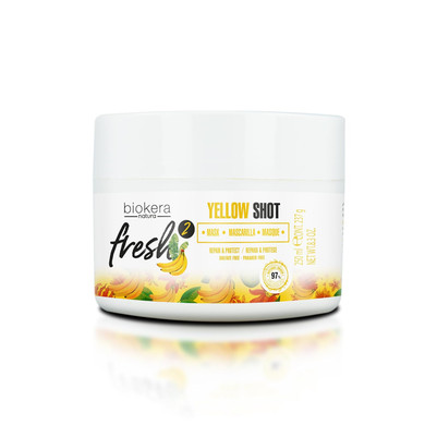 Salerm - Deep Repair Hair Mask - Biokera Fresh Yellow Shot Mask - 250 Ml - Hydrates, Repairs, And Protects Hair - Anti-Frizz - Sulfate-Free And Paraben-Free